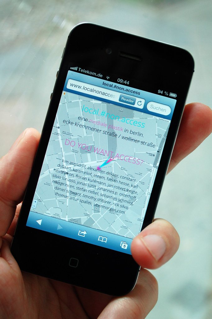 local.#non.access — the site with 'do you want access?' and the artist list